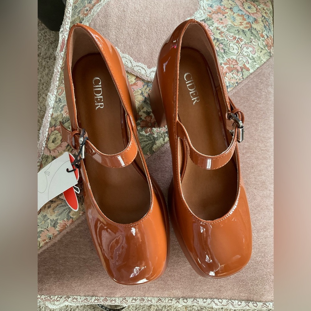Cider Chunky Heeled Mary Janes